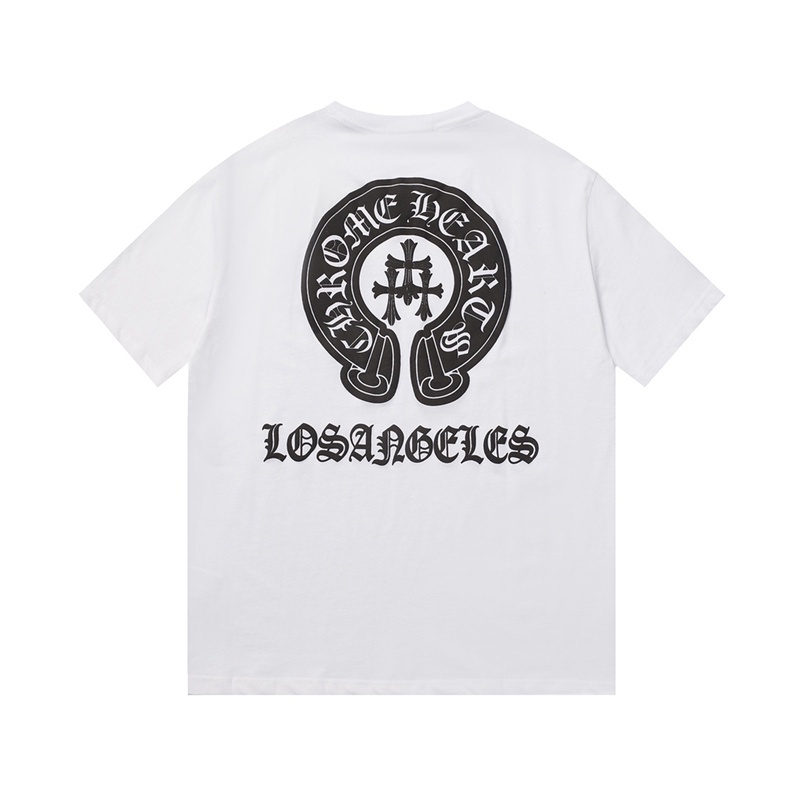 Ch-rome- Hearts88- Áo Thun Unisex Tay Ngắn In Mút Công Nghiệp Nặng