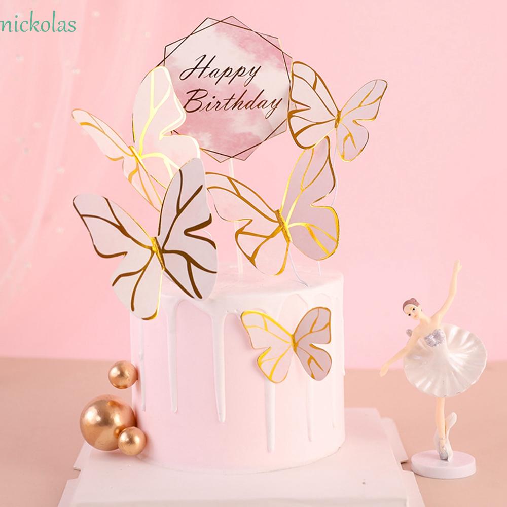 NICKOLAS Topper Trang Trí Bánh Kem Hình Bướm