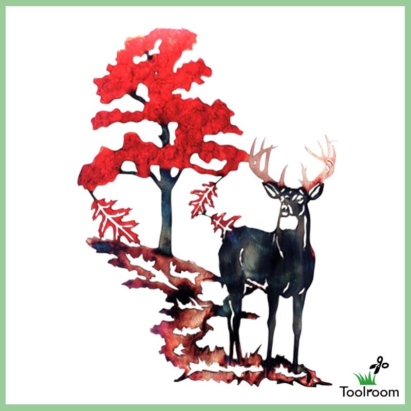 Tranh Treo Tường Trang Trí Nội Thất Hình Nai Bằng Kim Loại