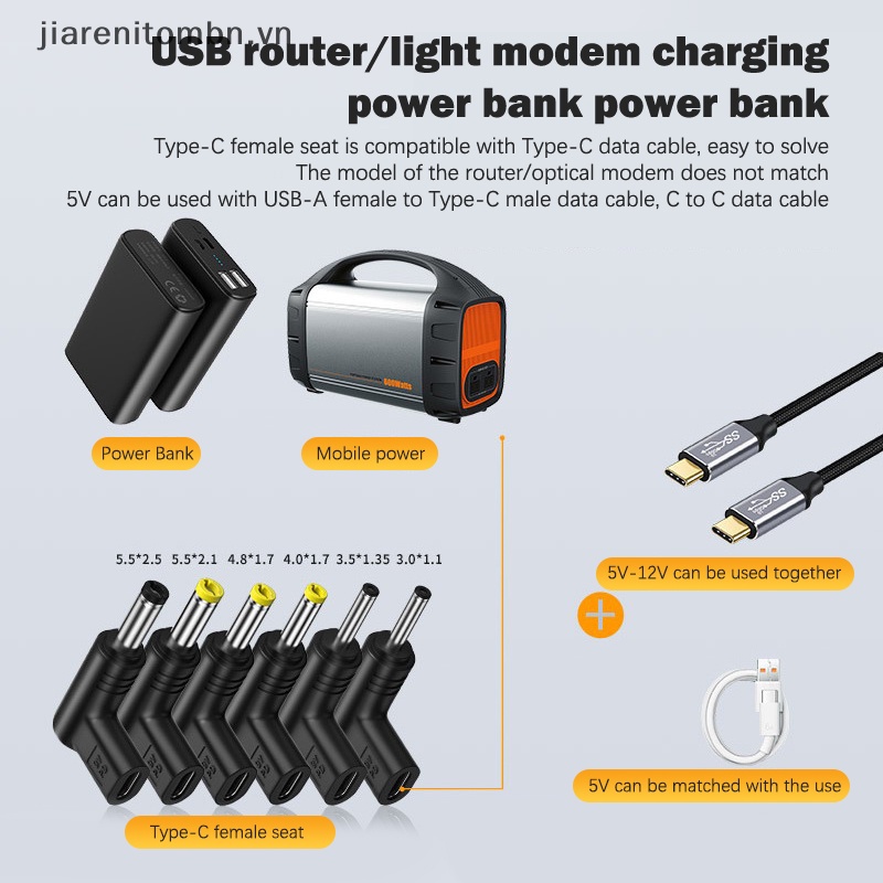 Bộ Chuyển Đổi Nguồn Điện USB PD 5V 9V 12V Type-C Sang DC Cho Quạt Máy Tính Bảng
