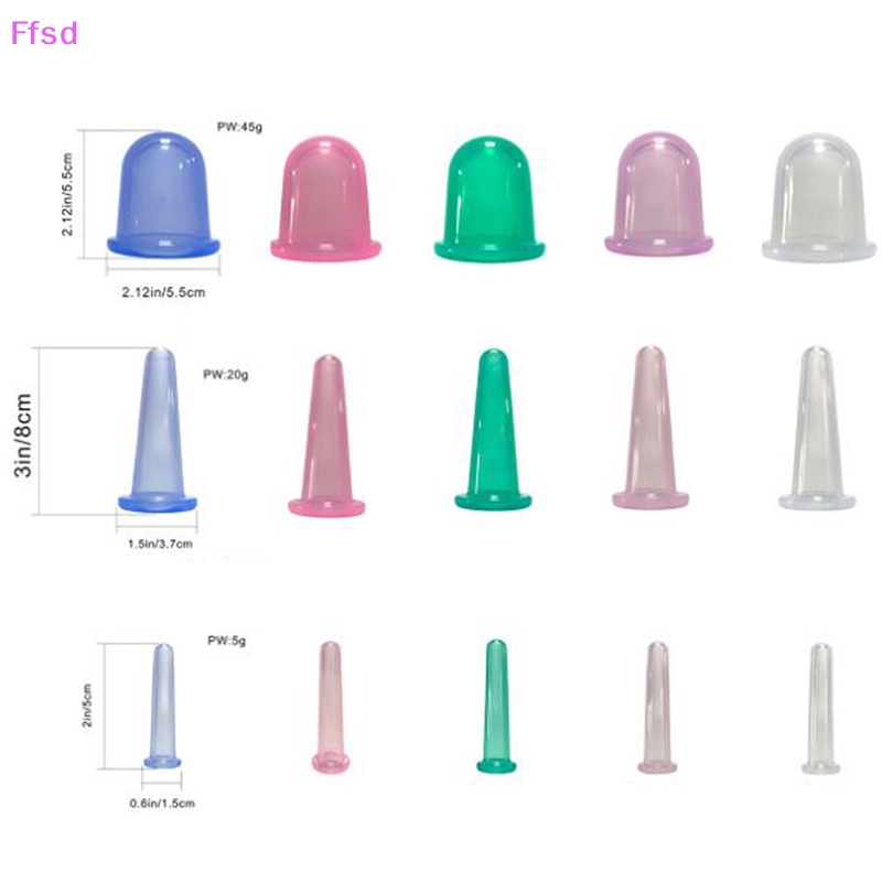 {Ffsd} Set 3 Cốc Hút Chân Không Mát Xa Chống cellulite * Bán Chạy Bằng Silicone