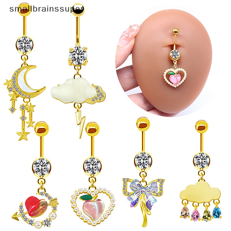 Khuyên Rốn Thép Không Gỉ Trang Trí Hình Nơ / Ngôi Sao / Mặt Trăng Thời Trang Sáng Tạo SBS