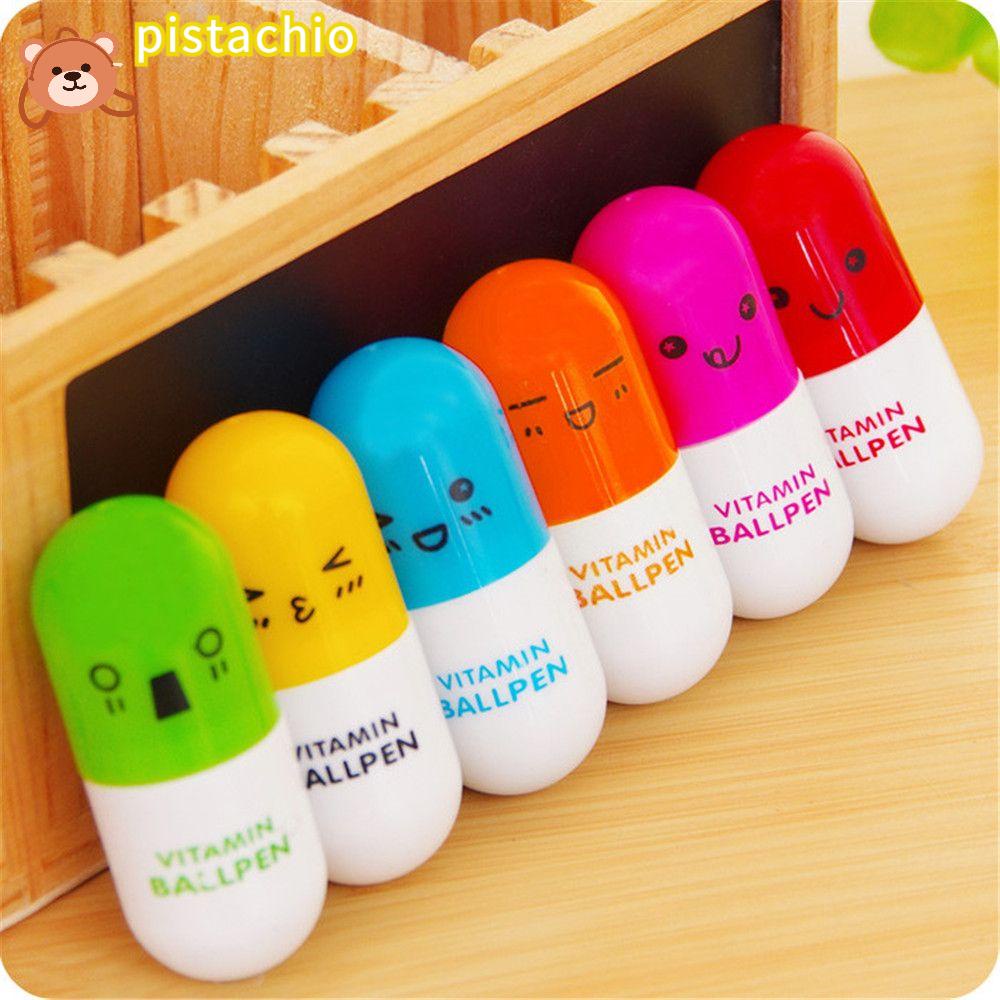 PISTA Bút Bi Họa Tiết Viên Thuốc Hoạt Hình Sáng Tạo
