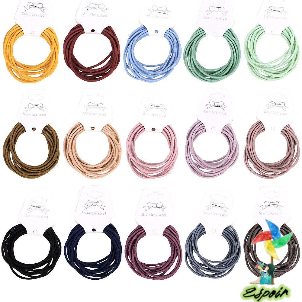 ESPO Dây Buộc Tóc Cao Su Co Giãn Màu Sắc Trơn Đơn Giản Dành Cho Nữ