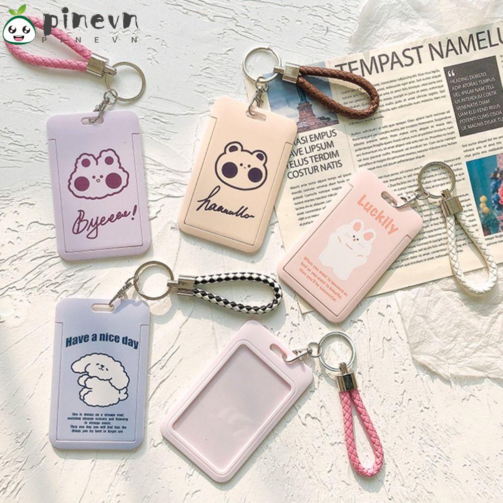 PINEVN Ví Đựng Thẻ ID Bằng Nhựa Họa Tiết Hoạt Hình Dễ Thương Cho Bé