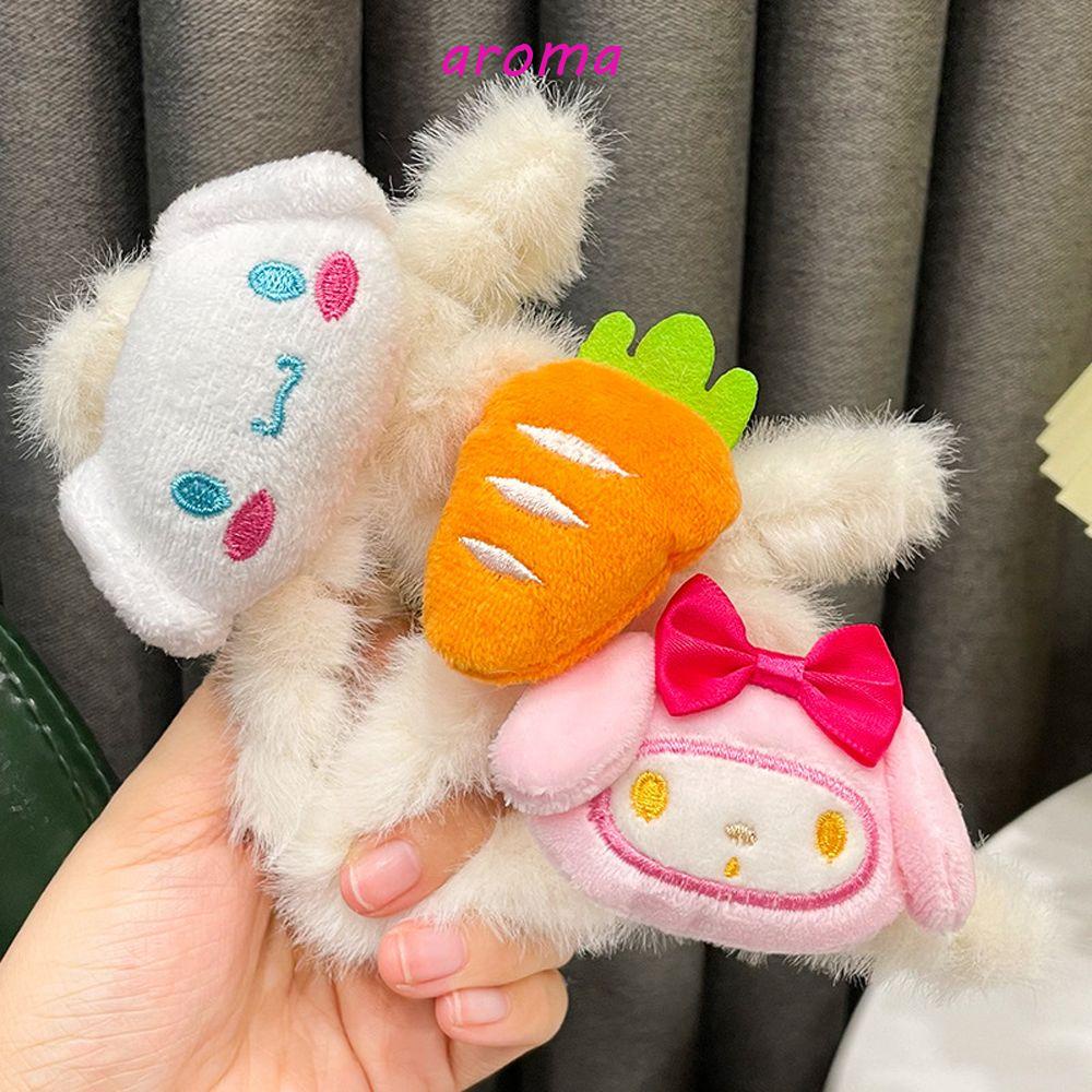 AROMA Kẹp Tóc Đính Nơ Hình Cà Rốt / Mèo / Cún / Mèo Dễ Thương Cho Nữ Giá Đỡ