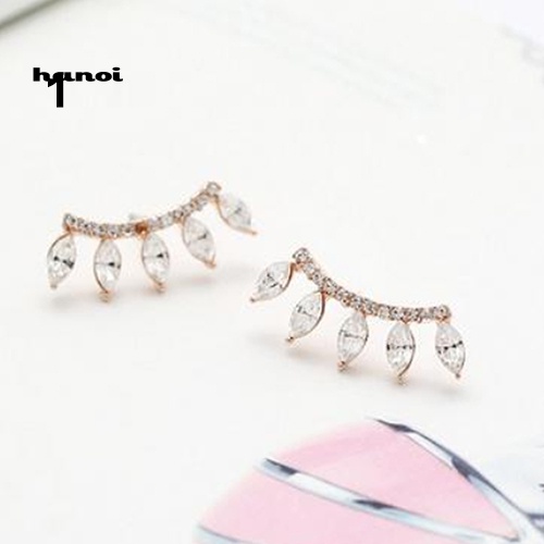 Bông Tai Mạ Bạc Hình Vương Miện Đính Đá Thời Trang