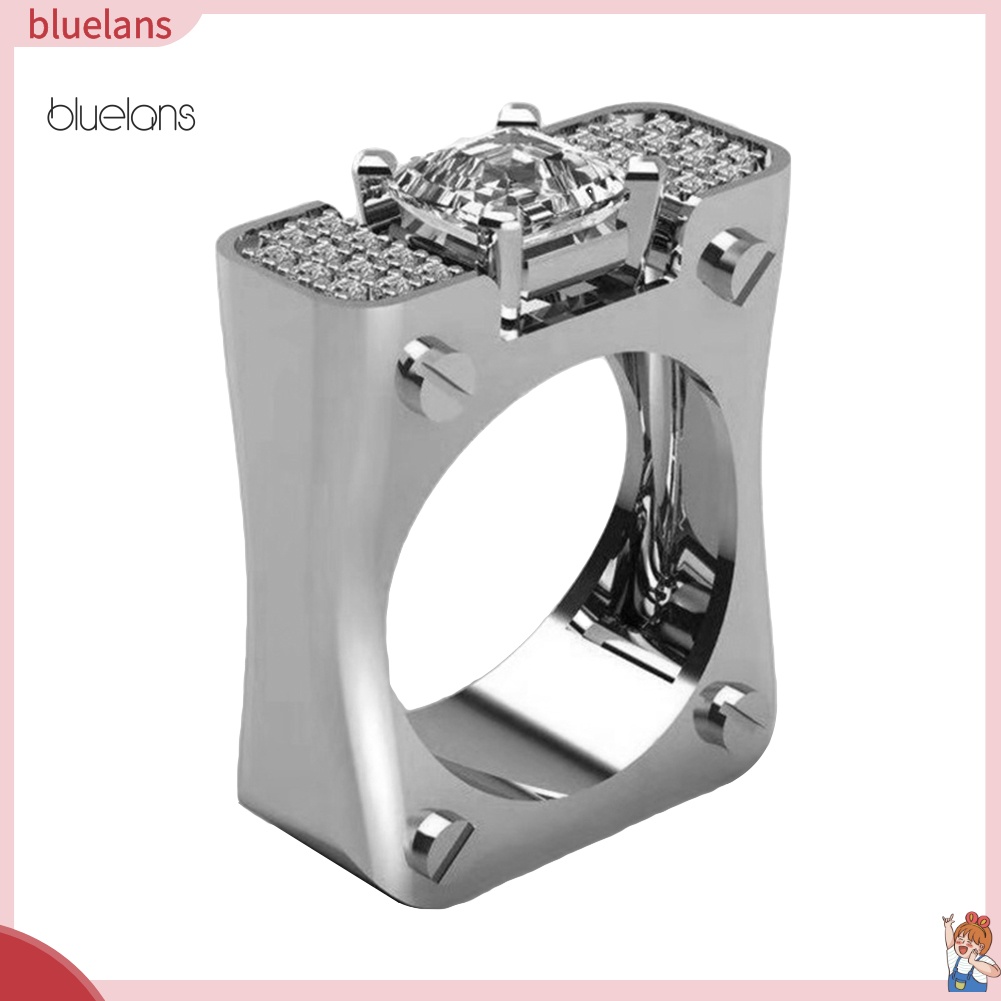 Nhẫn Đính Đá Hình Vuông Thời Trang Cho Nữ