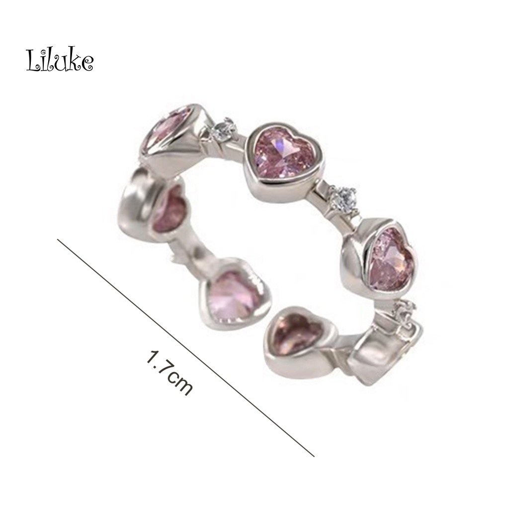 Nhẫn Hợp Kim Mạ Vàng Trang Trí Hình Trái Tim Đính Đá Thời Trang Cho Nữ