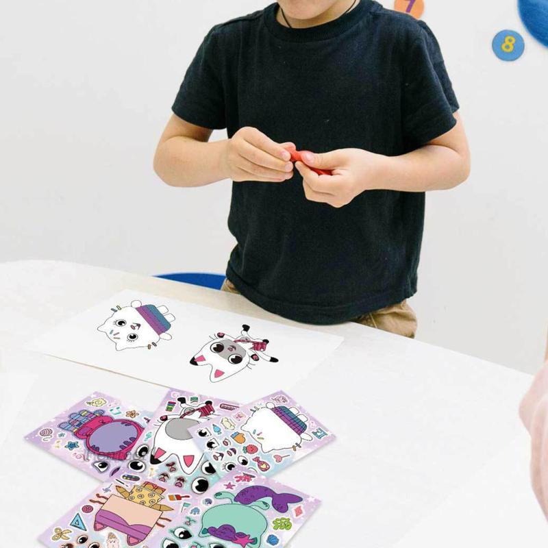 Sách Bộ Sưu Tập Gồm 12 Miếng Dán Hình Gương Mặt Sáng Tạo Dành Cho Trẻ Em