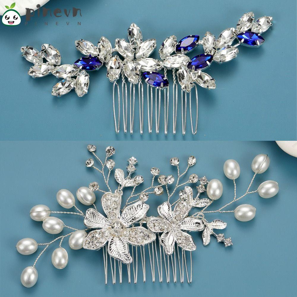 PINEVN Lược Cài Tóc Đính Đá Sang Trọng Cho Cô Dâu