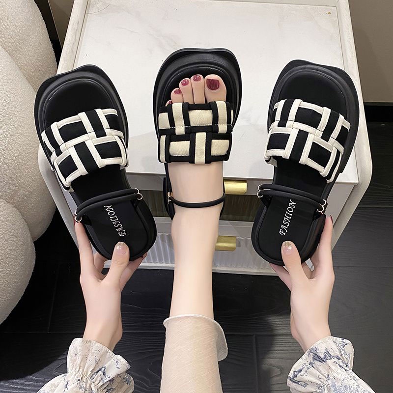 195.Xăng đan Đế Dày Thời Trang Mùa Hè Phong Cách Pháp Cho Nữ