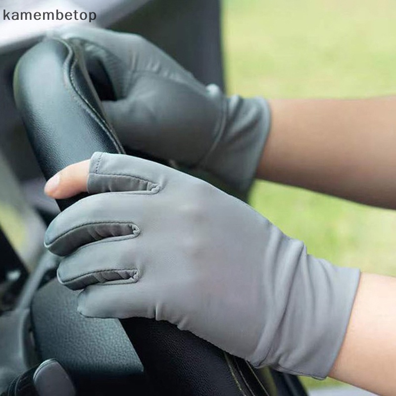 Găng Tay Lụa Lạnh Mỏng Thoáng Khí Chống Trượt Có Thể Chạm Màn Hình Cảm Ứng Bảo Vệ