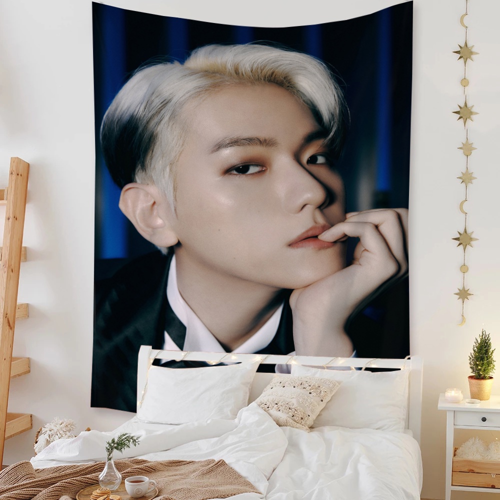 Exo 'EXIST' Thảm Treo Tường Trang Trí Phòng Ngủ Ký Túc Xá Xiumin Và Kai Polyester Có Kẹp