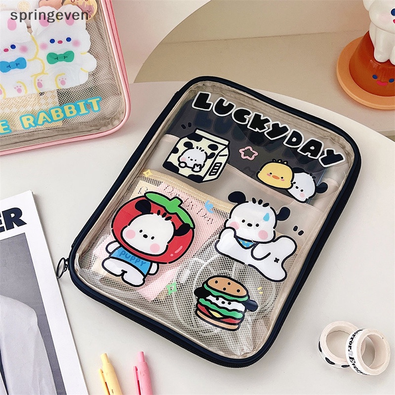 Túi Đựng Máy Tính Bảng 11 Inch Bằng PVC Trong Suốt Chống Thấm Nước Họa Tiết Hoạt Hình Dễ Thương