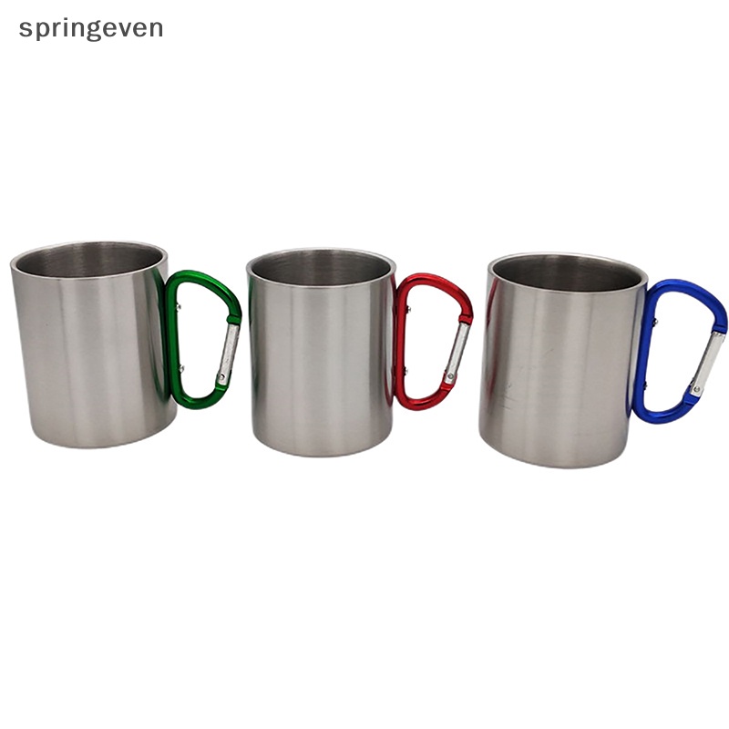 Cốc Uống Nước Bằng Thép Không Gỉ Hai Lớp Chịu Nhiệt 220 / 300ml Isolag Có Móc Treo