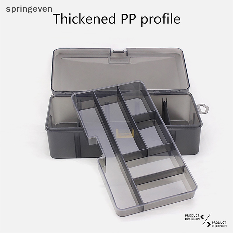 Hộp Đựng Mồi Câu Cá Giả Bằng Nhựa Pp Hai Lớp Màu Sắc Xám