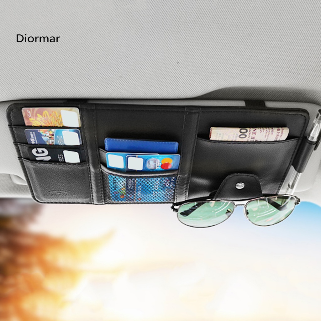 Ví Giả Da Đựng Thẻ Gắn Tấm Che Nắng Xe Hơi Đa Năng Tiết Kiệm Không Gian