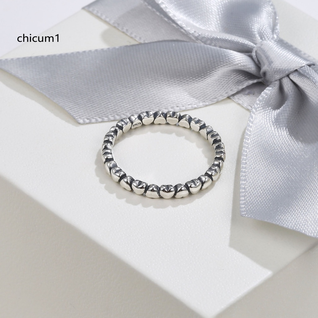 Nhẫn Mạ Bạc 925 Mặt Hình Trái Tim Cho Nữ