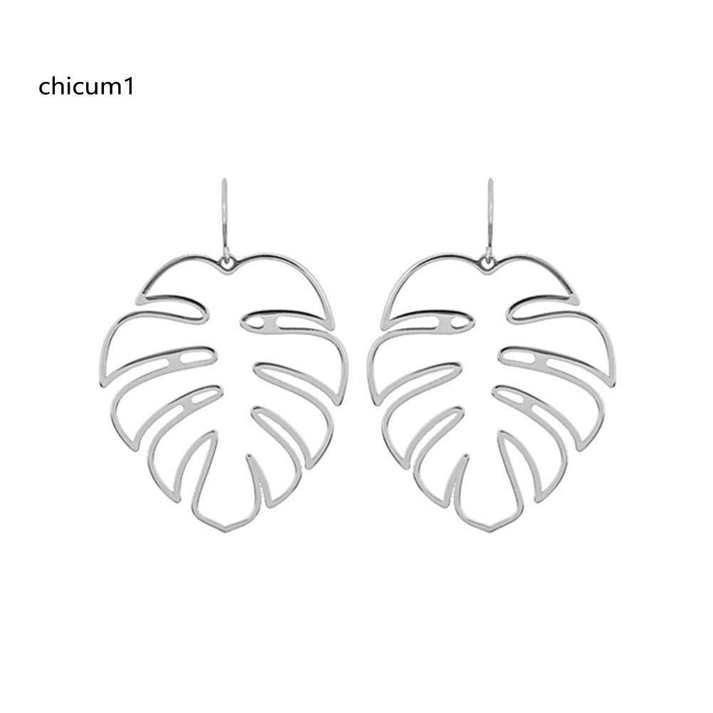 Khuyên Tai Móc Hình Lá Cọ Phong Cách Bohemian