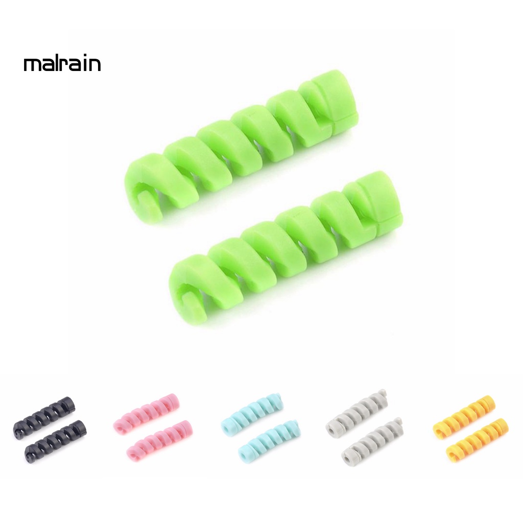 1 Cặp Dây Quấn Bảo Vệ Cáp Sạc / Điện Thoại / Máy Tính / Laptop Hình Xoắn Ốc Bằng Nhựa Bền Chống Rối