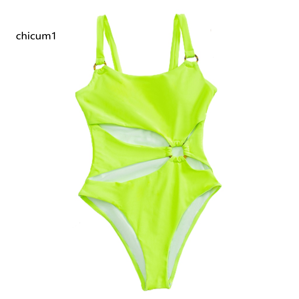 Đồ Bơi Một Mảnh Lưng Cao Màu Trơn Thời Trang Mùa Hè Cho Nữ