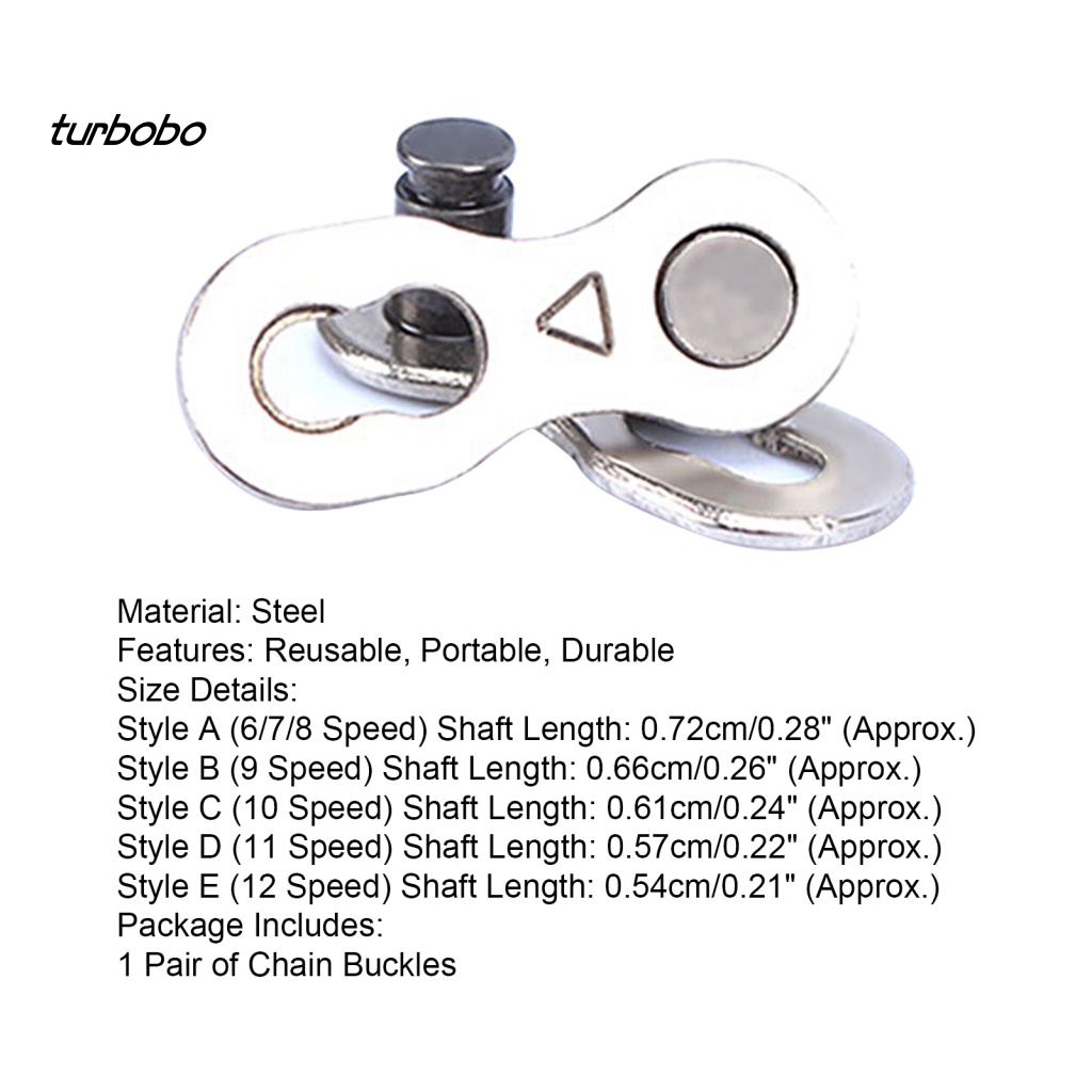 1 Cặp Khóa Xích Xe Đạp Mạ Điện Chống Gỉ Trọng Lượng Nhẹ