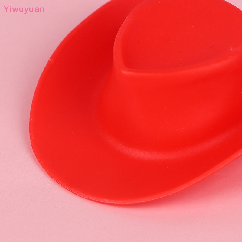 < Yiwuyuan > Set 10 Mũ Cao Bồi Mini Bằng Nhựa Màu Tím / Đỏ Thời Trang Sáng Tạo Và Thiết Thực Cho Búp Bê Bé