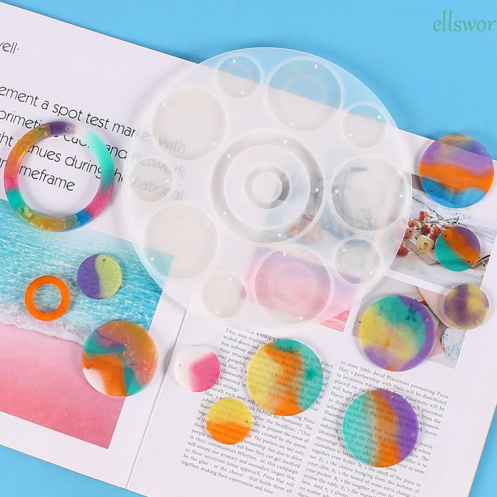ELLSWORTH Khuôn Silicone Làm Nhựa Resin Hình Tròn DIY Trang Trí Tường