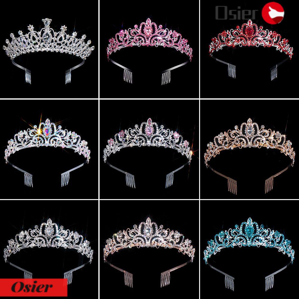 OSIER1 Vương Miện Cài Tóc Đính Kim Cương Giả Cho Nữ