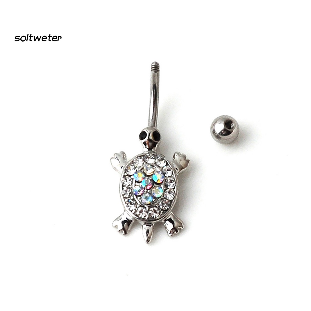 Khuyên Rốn Hình Rùa Đính Đá Nhiều Màu Sắc Dễ Thương 16G