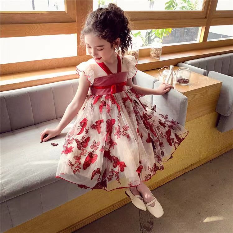 Đầm Công Chúa Phong Cách Trung Hoa Mới 2023 Cho Bé Gái