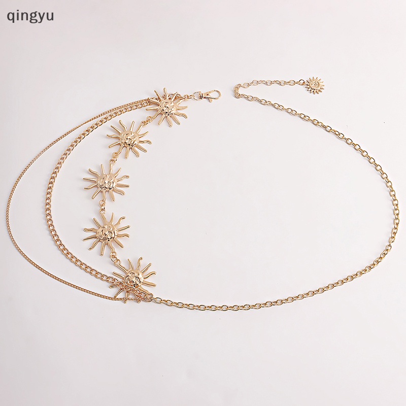 Thắt Lưng Nhiều Lớp Hình Mặt Trăng Mặt Trời Phối Dây Xích Kim Loại Phong Cách Punk Gothic Hàng Mới Dành Cho Bạn Nữ