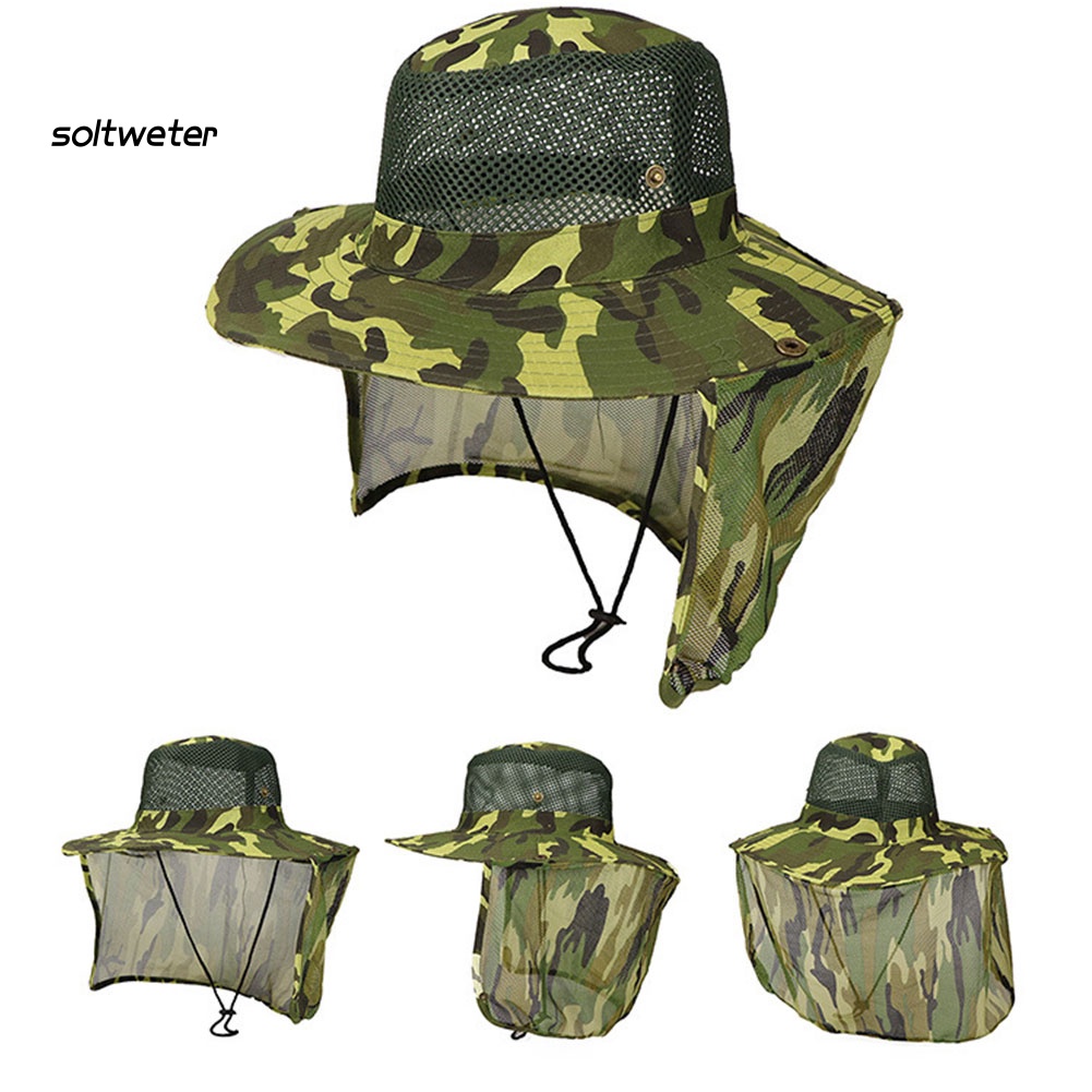 Mũ Bucket Vành Rộng Hấp Thụ Mồ Hôi Chống Tia UV Họa Tiết Rằn Ri Dùng Khi Đi Câu Cá / Leo