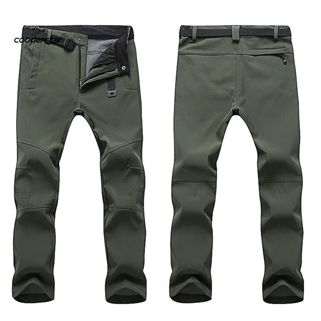 Quần Dài Leo Núi Vải Lông Cừu Dày Dặn Co Giãn Chống Gió Chống Thấm Nước Cho Nam