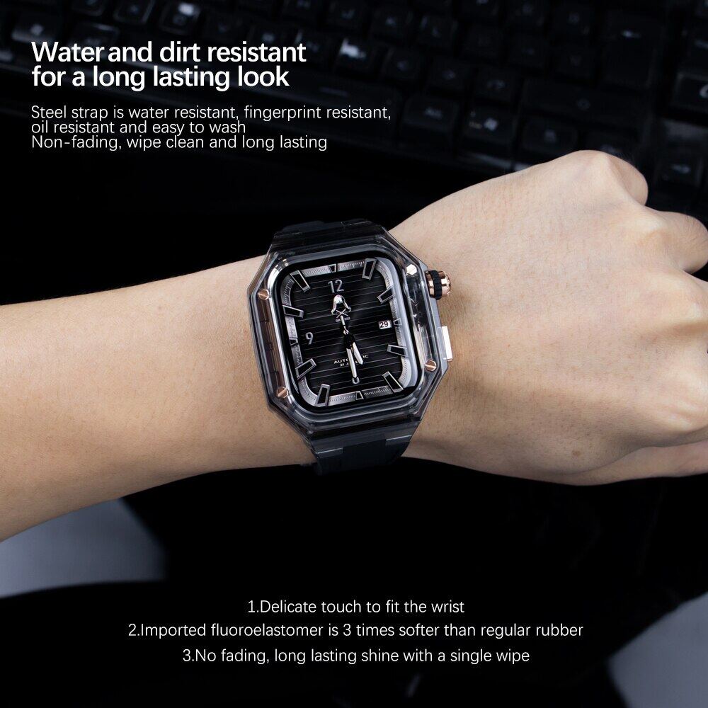Dây Đeo Cao Su Trong Suốt Cho Đồng Hồ Thông Minh Apple watch series 8 7 6 45mm I watch 5 SE 41mm 40mm