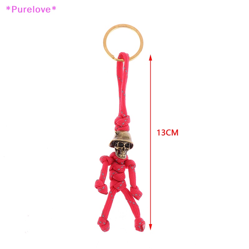 Móc Khóa Dây Thừng Nhỏ Hình Đầu Lâu Đeo Nón Bảo Hiểm Xe Máy / Xe Hơi Phong Cách Retro Mới