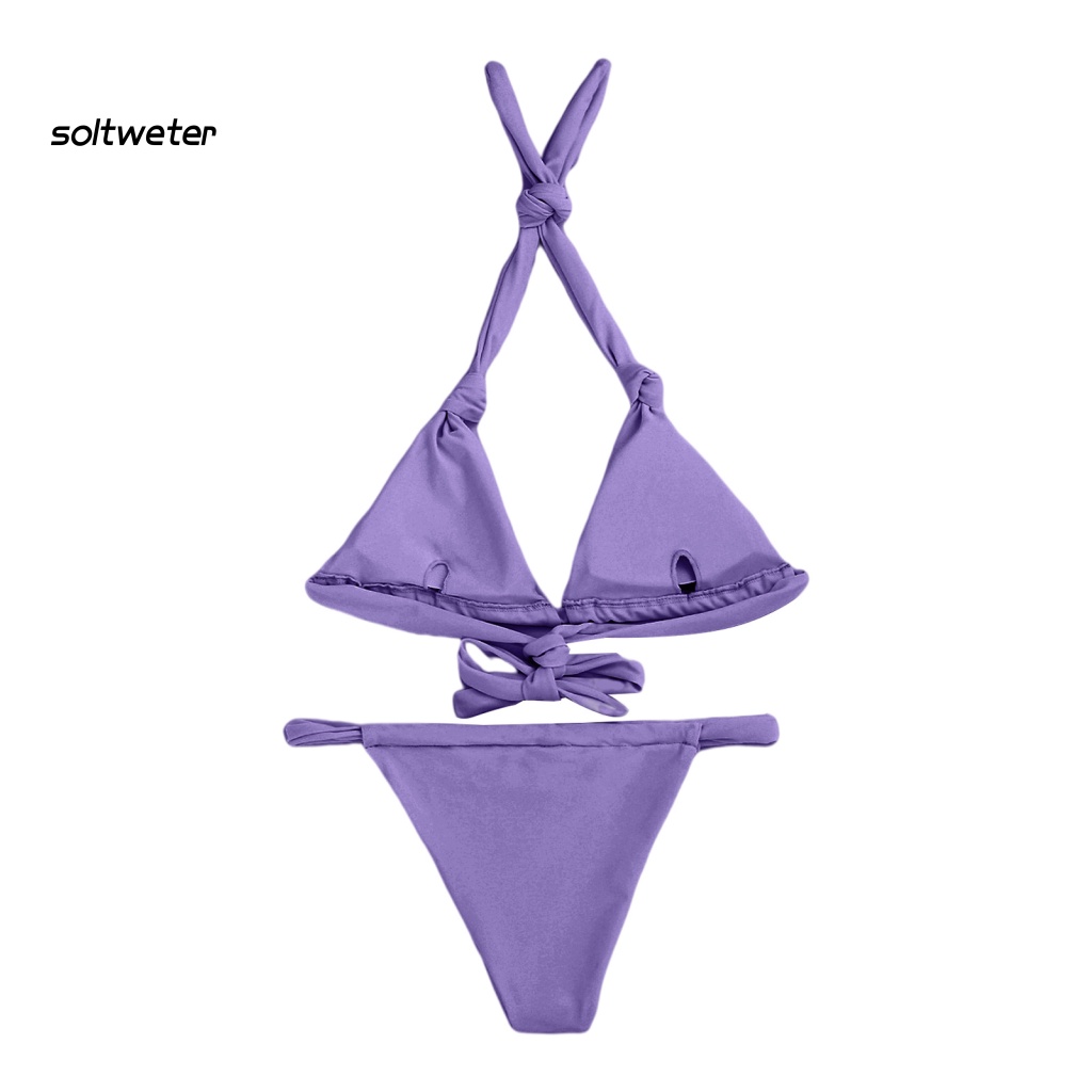 Bộ Bikini 2 Mảnh Hở Lưng Có Mút Đệm Màu Sắc Thời Trang Mùa Hè Cho Nữ