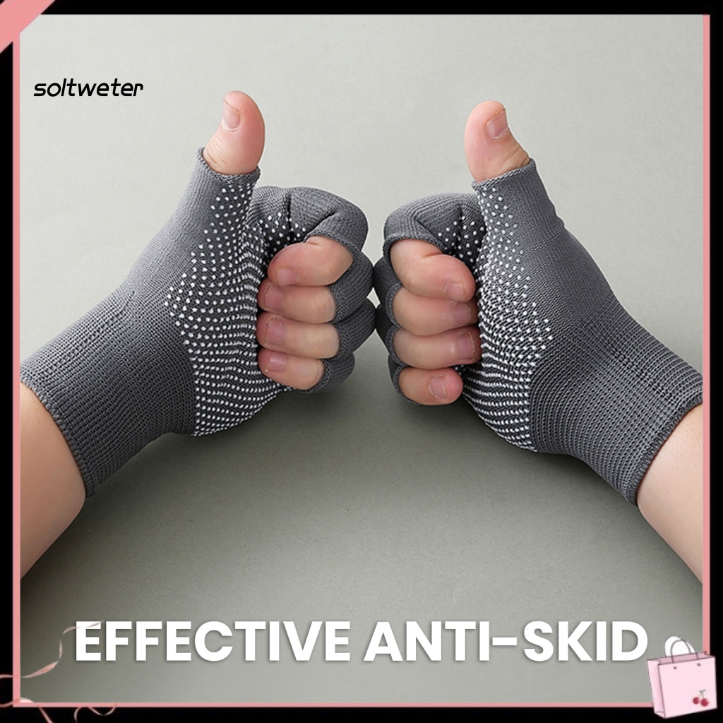 Bộ 2 Đôi Găng Tay Hở Ngón Chống Trượt Thoáng Khí Thấm Hút Mồ Hôi Độ Co Giãn Cao