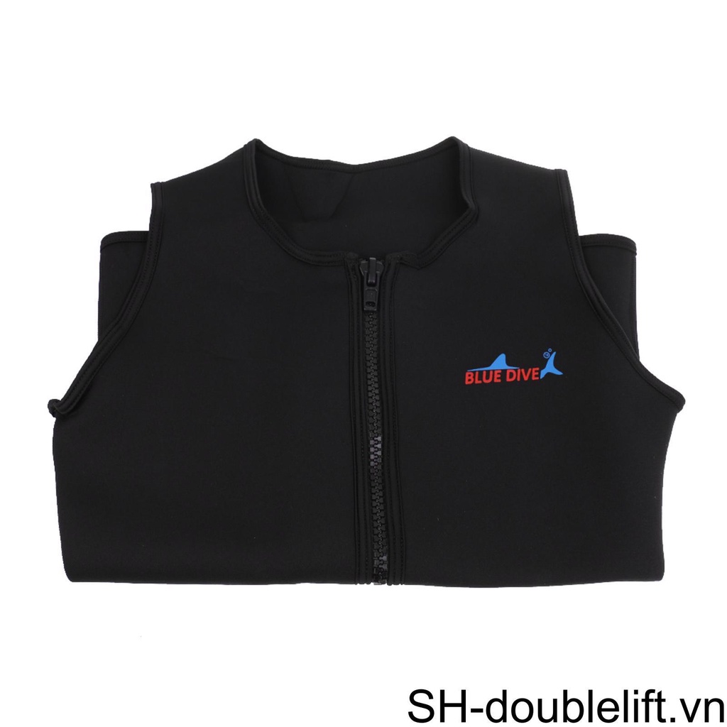 Áo Lặn Sát Nách Khóa Kéo Trước Dày 2mm Màu Đen Cho Nam