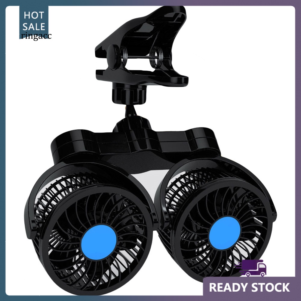 Quạt Làm Mát Mùa Hè Hai Đầu 12 / 24V Có Thể Điều Chỉnh Dạng Kẹp Cho Xe Hơi Xe Tả