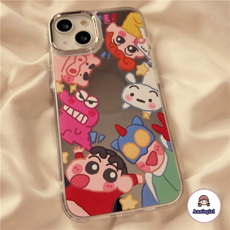 Ốp Điện Thoại TPU Cứng Có Gương Trang Điểm Hình Cậu Bé Bút Chì Cho IPhone 11 14 Pro Max 13 Pro Max 12 IPhone X XR XS