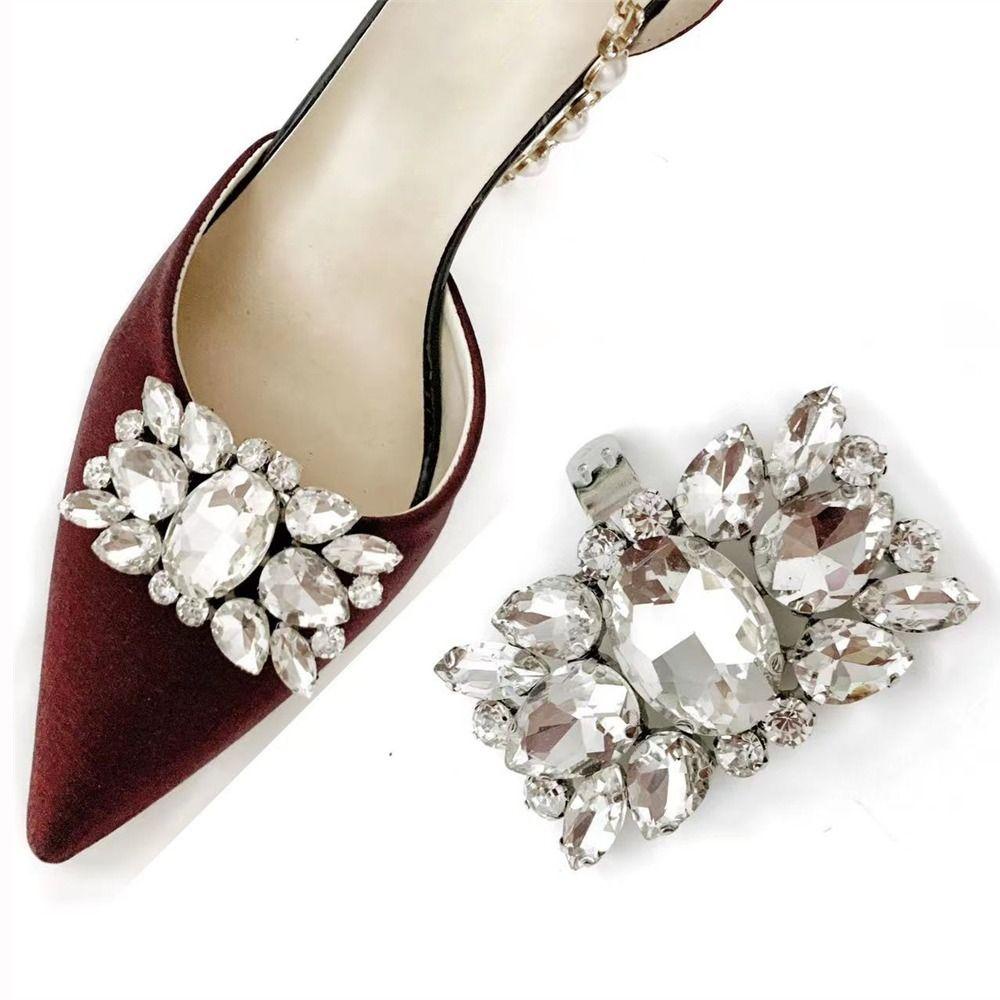 Euca 1 Khóa Kẹp Giày Đính Đá Pha Lê Trang Trí Thời Trang Có Thể Tháo Rời Cho Cô Dâu