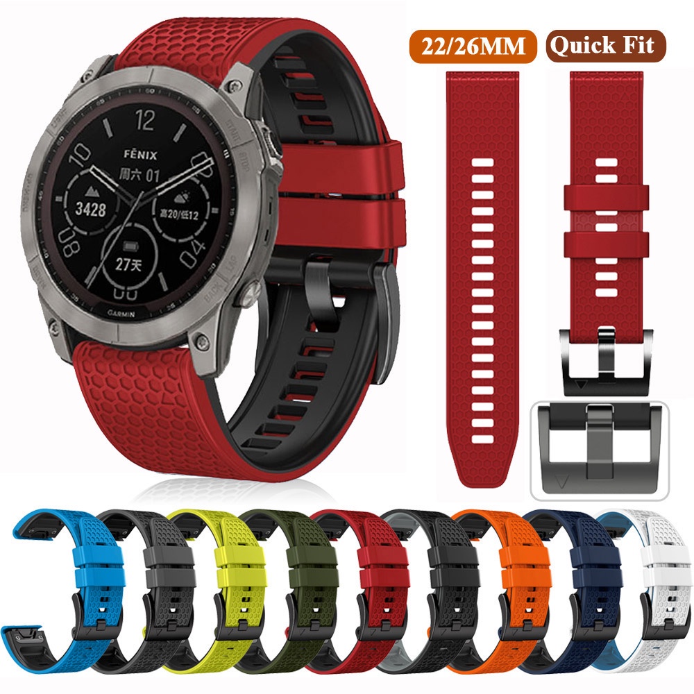 Dây Đeo Silicon Mềm 26mm 22mm Thay Thế Nhanh Chóng Chống Nước In Họa Tiết Bóng Đá Cho Garmin Epix Gen2 Pro Enduro Instinct 2 2X