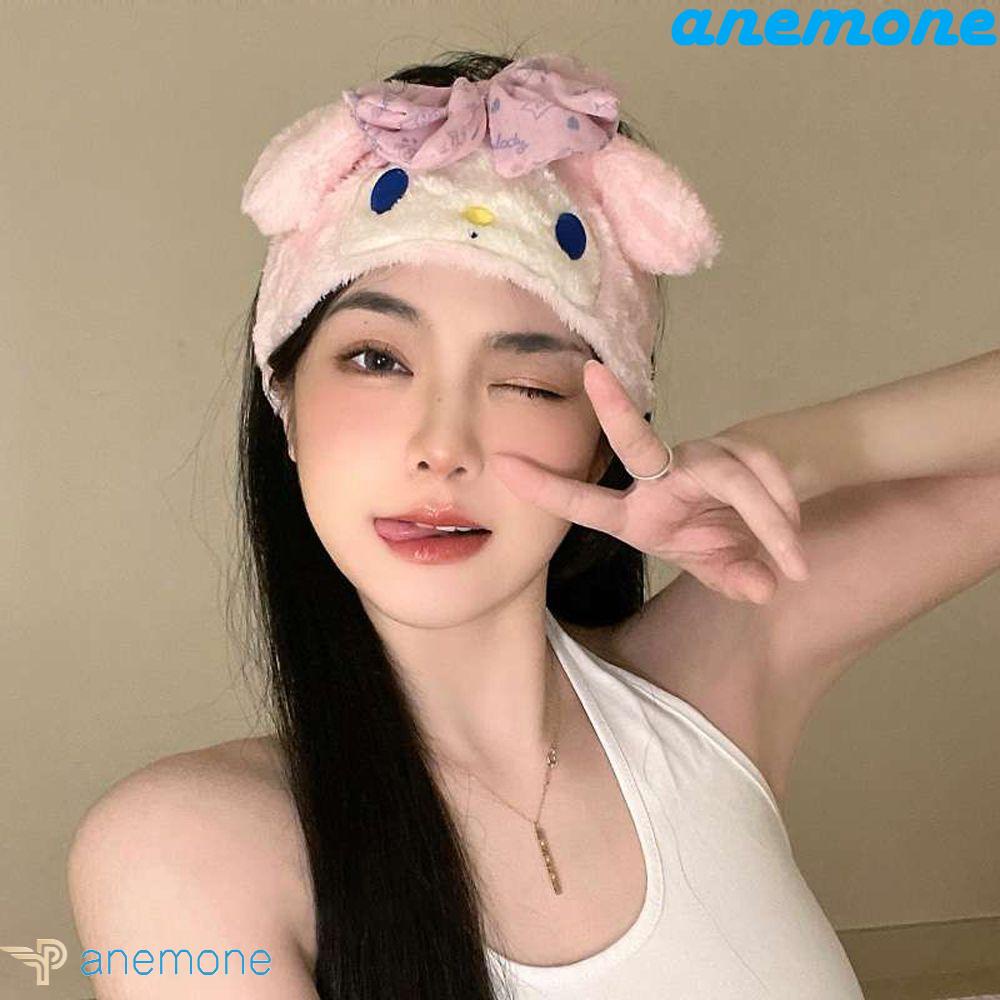 ANEMONE Băng Đô Cài Tóc Bằng Cotton Không Trượt In Họa Tiết Hoạt Hình Mymelody Cinnamoroll Phong Cách Hàn Quốc Cho Nữ