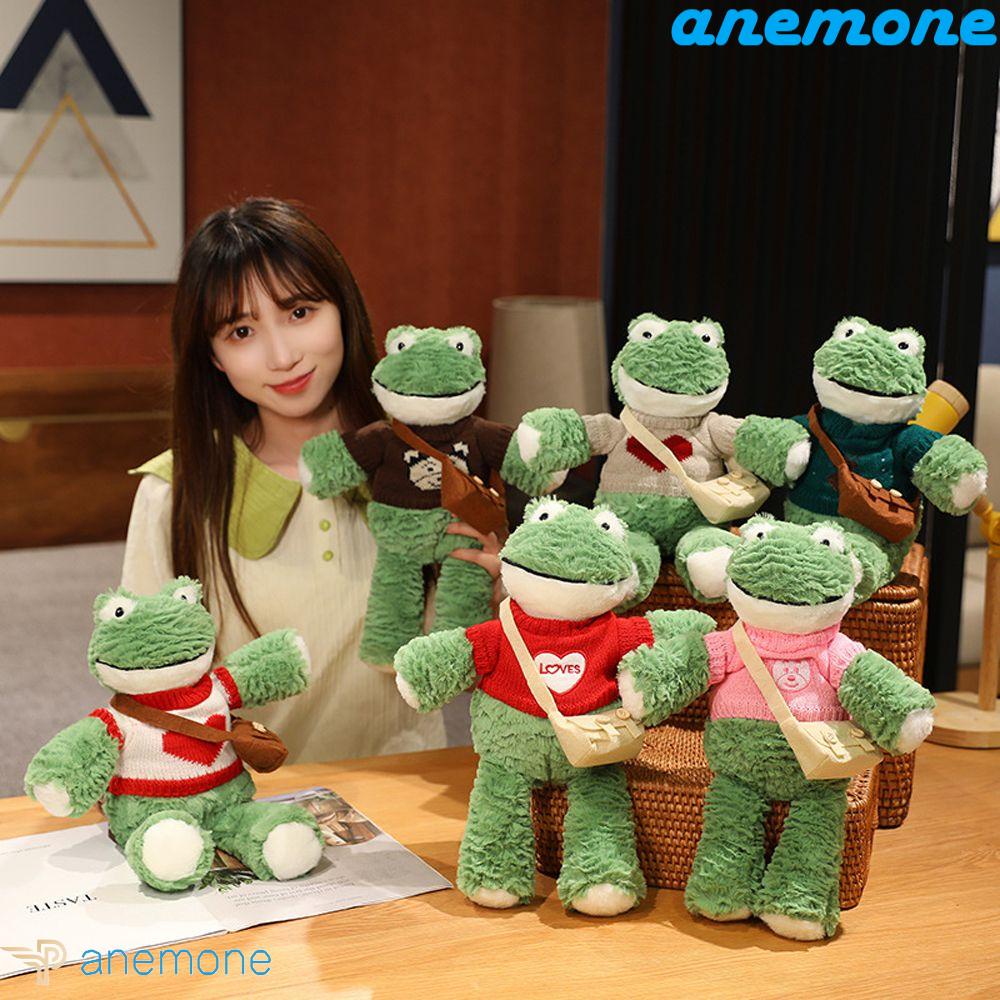 ANEMONE Ếch Nhồi Bông Mặc Áo Sweater / Túi Đeo Chéo Trang Trí Nhà Cửa
