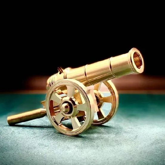 Solid Brass Cannon Model Antique Decoration Vintage Home Decor Ornament
