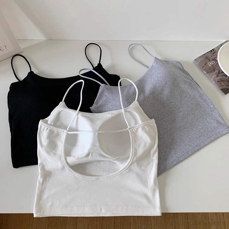 Áo Croptop Sát Nách Hở Lưng Màu Sắc Thời Trang Mùa Hè Cho Nữ