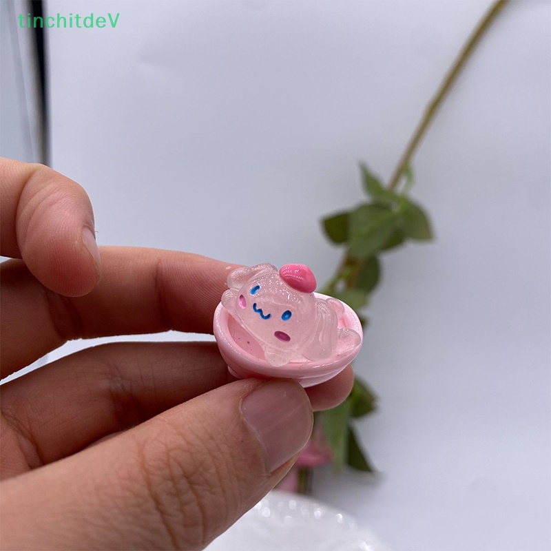 Set 2 Chú Chó Tai To Bằng Nhựa Resin Dạ Quang Dễ Thương Trang Trí Xe Hơi