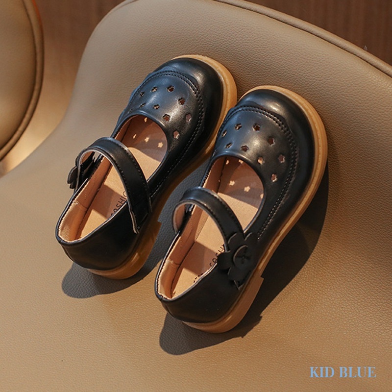 Giày Búp Bê Da Đế Mềm Thiết Kế Đục Lỗ Thời Trang Xuân Thu Cho Bé Gái